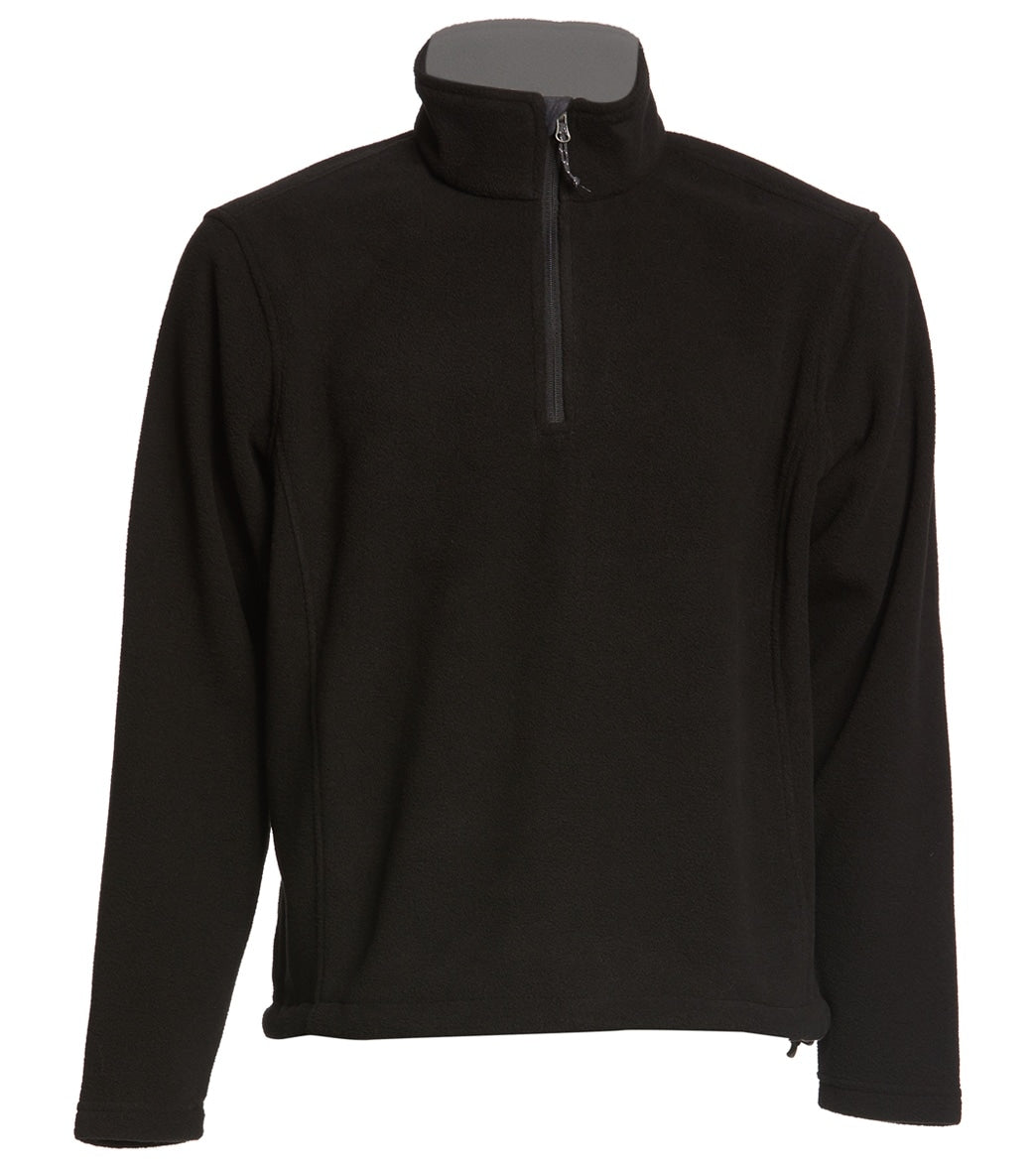 Adult Men's Fleece 1/4-Zip Pullover - Black X-Small Polyester - Swimoutlet.com