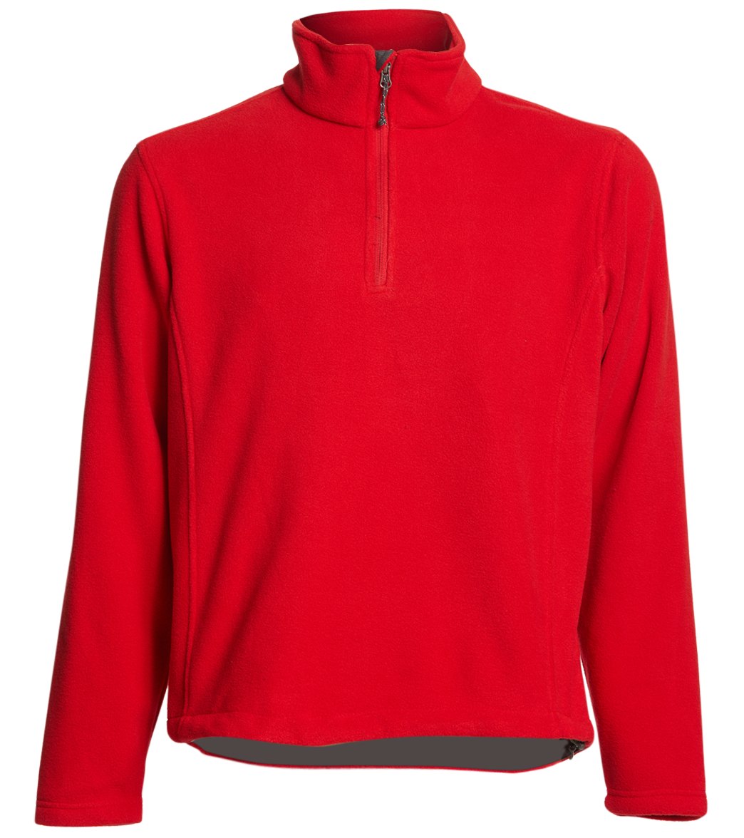 Adult Men's Fleece 1/4-Zip Pullover - True Red Large Polyester - Swimoutlet.com