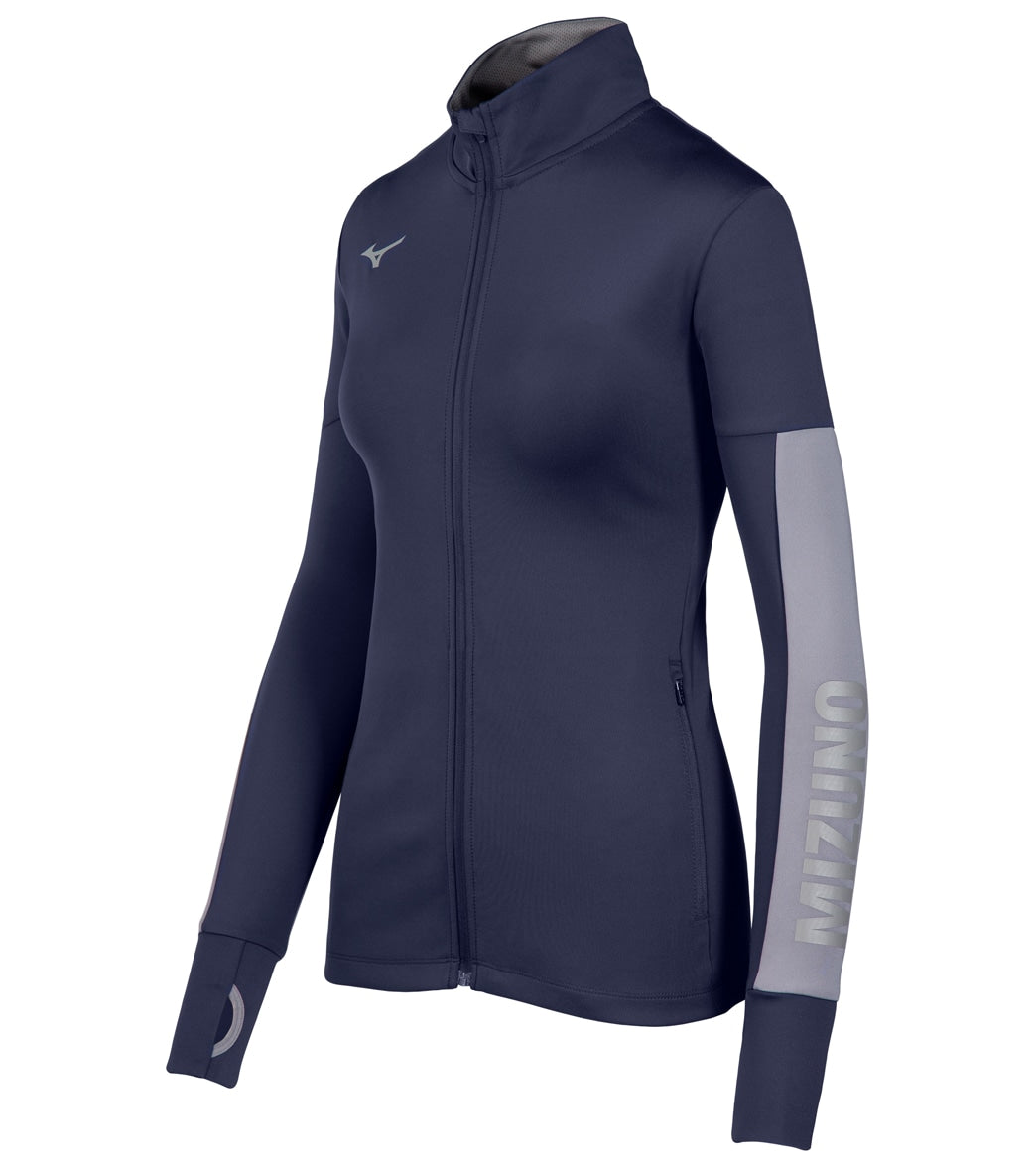 Mizuno Women's Alpha Quest Jacket - Navy/Shade Large - Swimoutlet.com