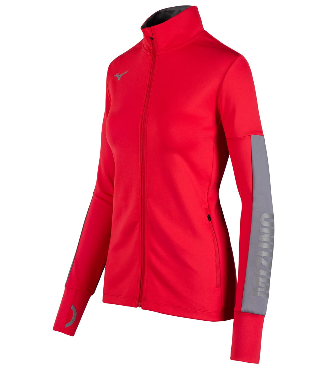 Mizuno Women's Alpha Quest Jacket - Red/Shade Large - Swimoutlet.com