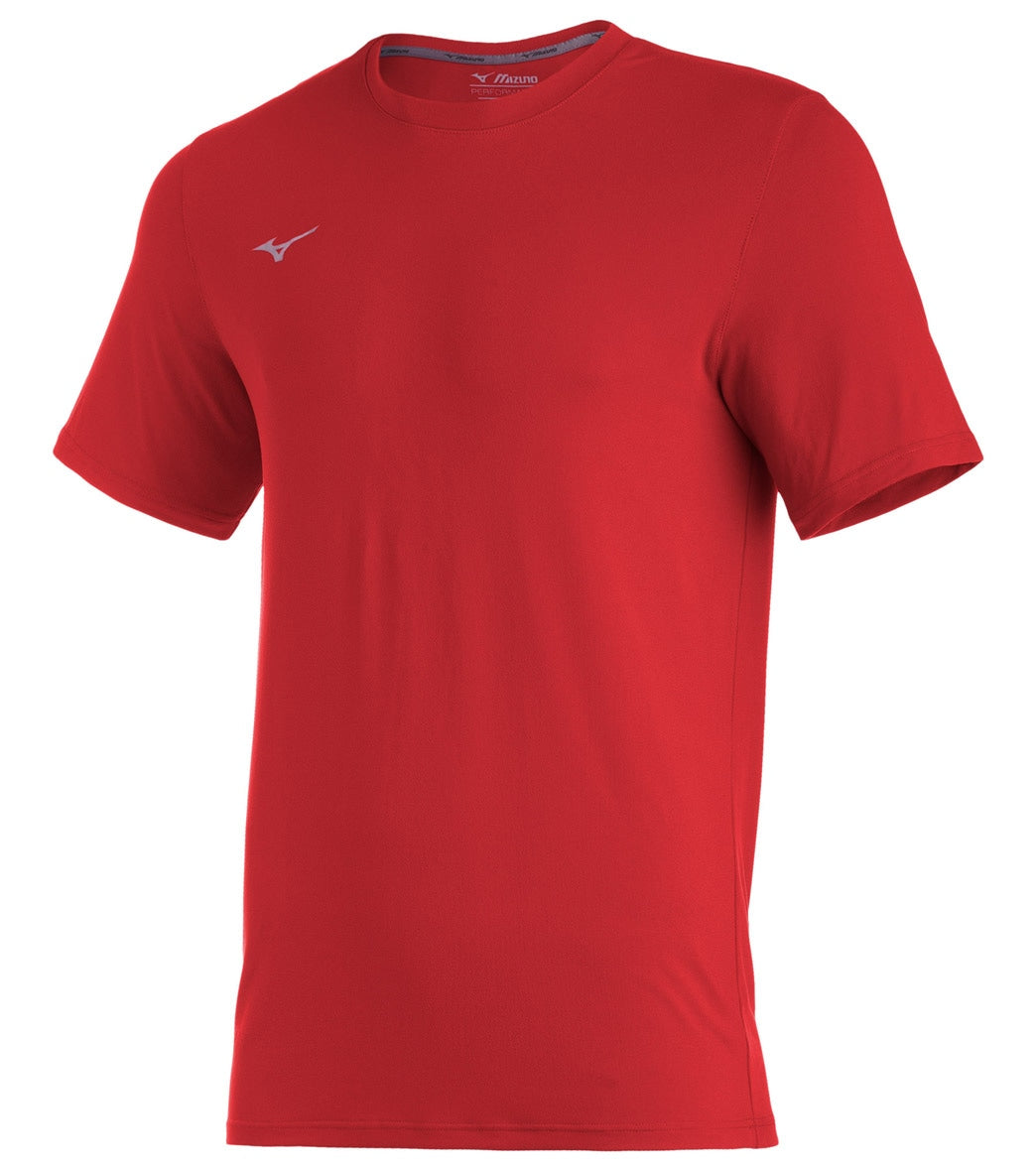 Mizuno Men's Comp Diamond Short Sleeve Crew Shirt - Red Large - Swimoutlet.com