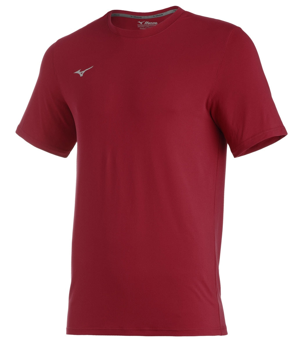 Mizuno Men's Comp Diamond Short Sleeve Crew Shirt - Cardinal Large - Swimoutlet.com