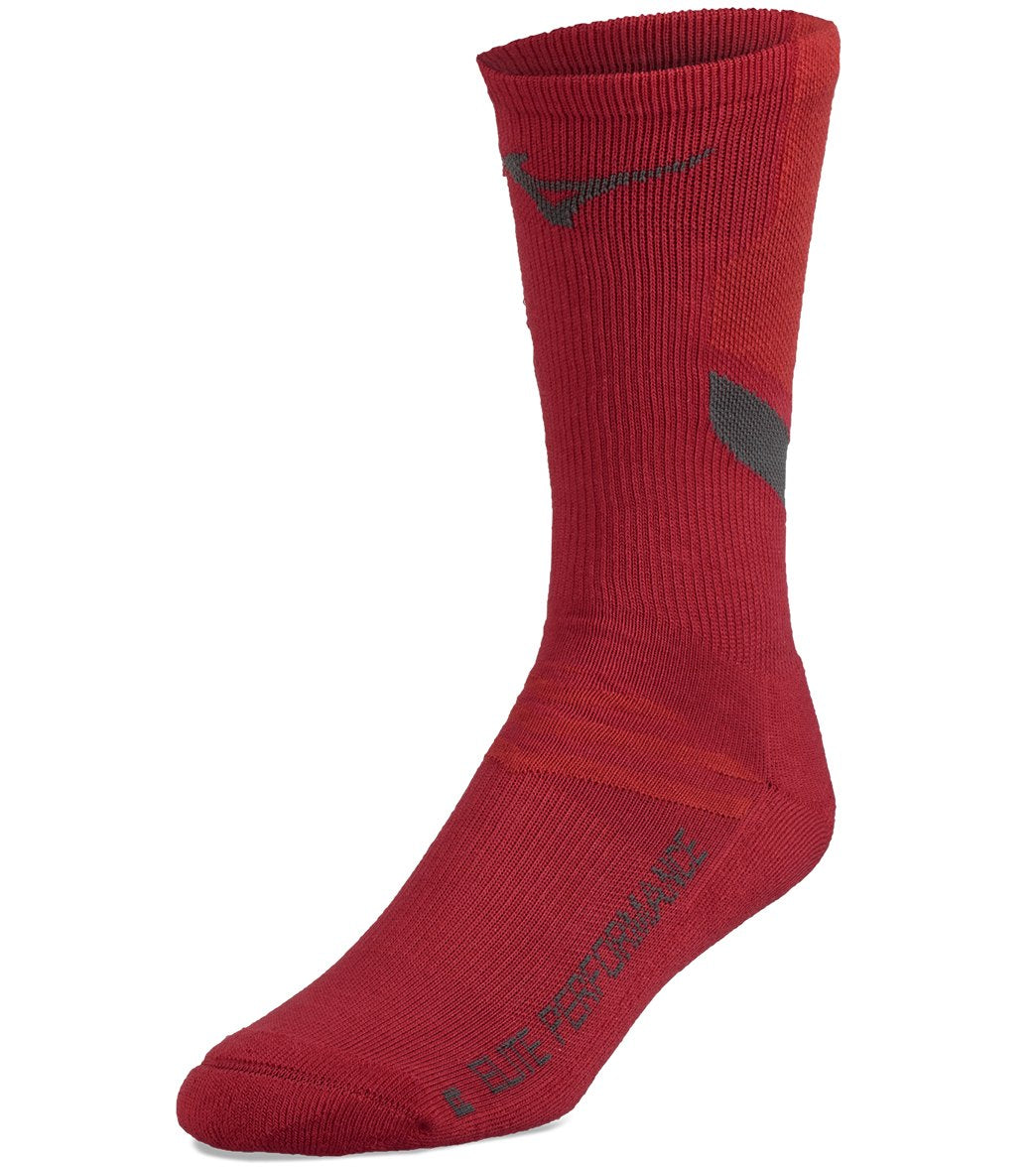 Mizuno Volleyball Runbird Crew Socks - Red Large - Swimoutlet.com