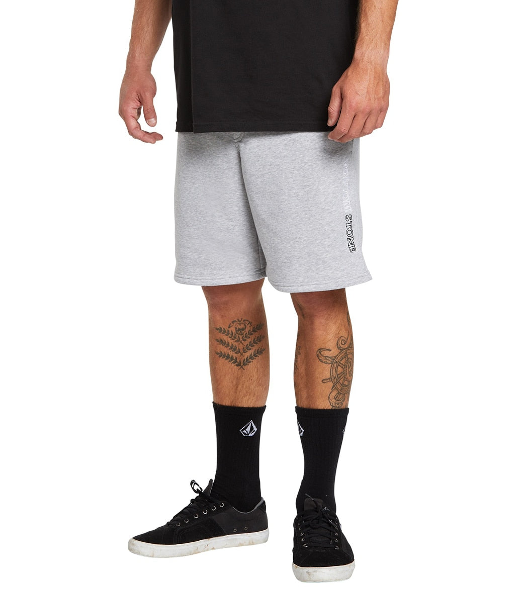 Volcom Men's 20 Volometrical Fleece Short - Heather Grey Medium Cotton/Polyester - Swimoutlet.com