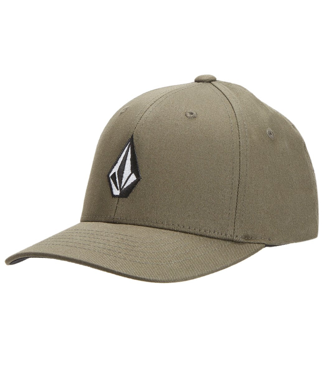 Volcom Boys' Full Stone Xfit Hat Kids - Covert Green One Size - Swimoutlet.com