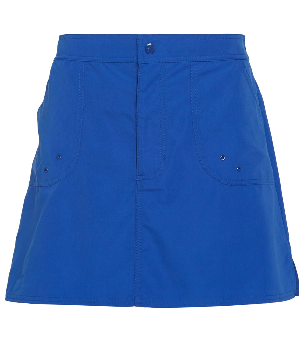 Maxine Women's Solid Woven Boardskirt Shorts - Cobalt 18 Elastane/Lycra®/Nylon - Swimoutlet.com