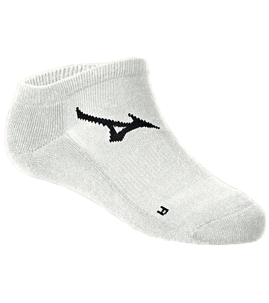 Mizuno Runbird No Show Socks - White Large - Swimoutlet.com