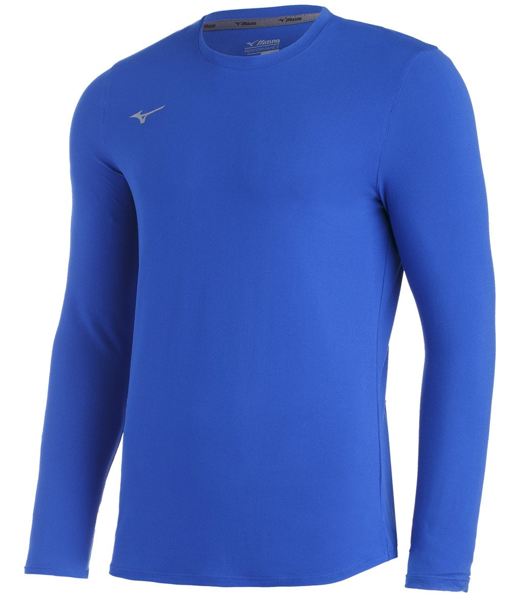 Mizuno Boys' Comp Diamond Long Sleeve Crew Shirt - Royal Large - Swimoutlet.com