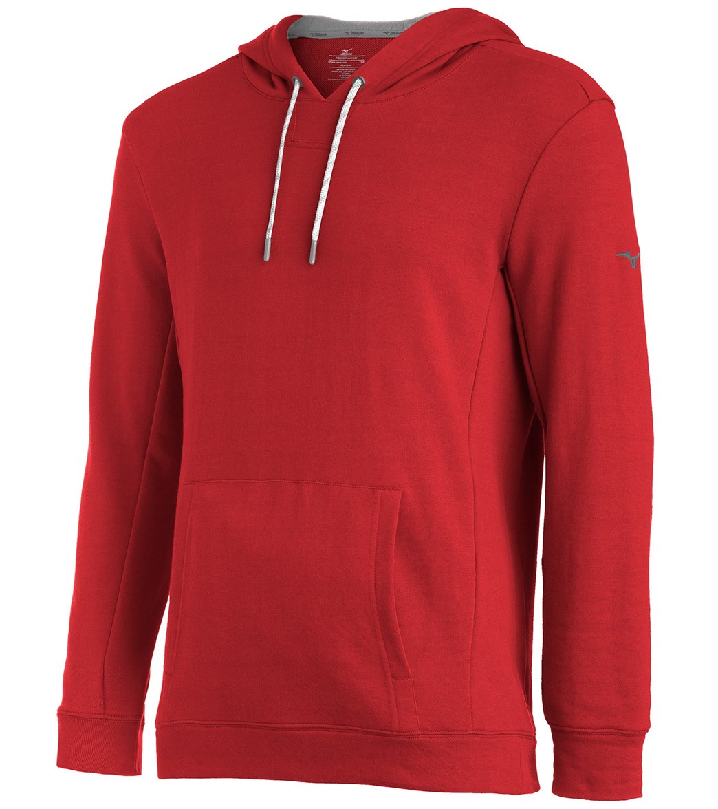 Mizuno Men's Comp Warm Up Hoodie - Red Large Cotton/Polyester - Swimoutlet.com