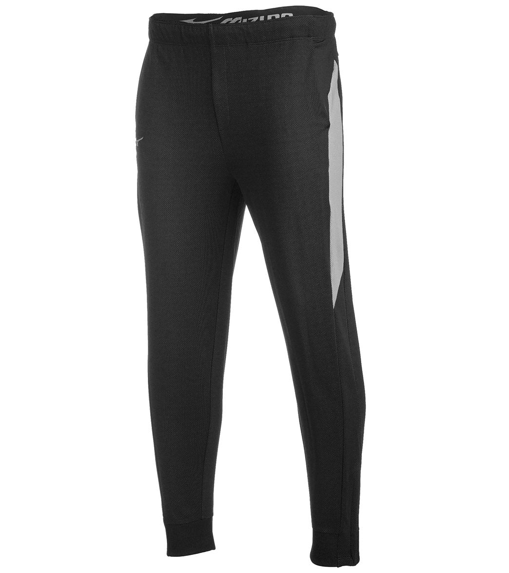 Mizuno Men's Elite Training Pants - Black-Grey Large Black/Grey Cotton/Polyester - Swimoutlet.com