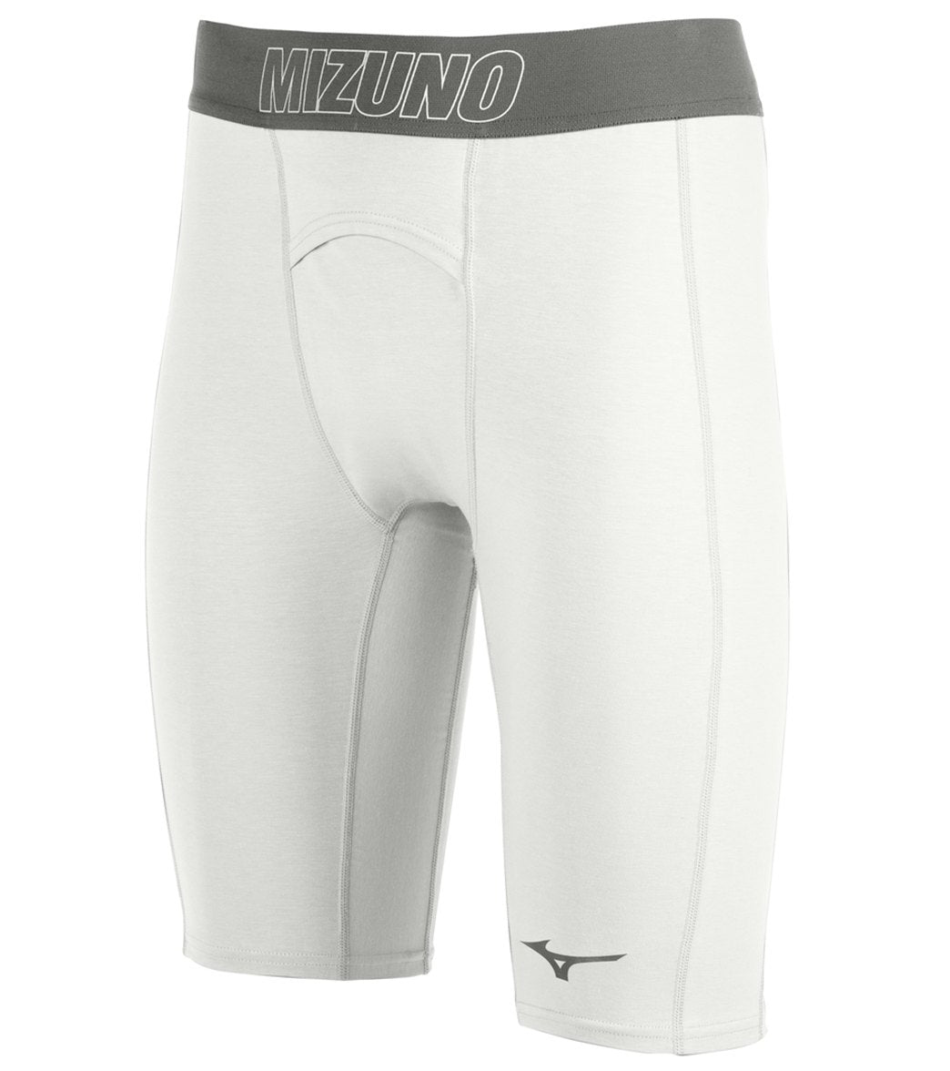 Mizuno Men's The Arrival Compression Short - White Large Cotton/Polyester - Swimoutlet.com