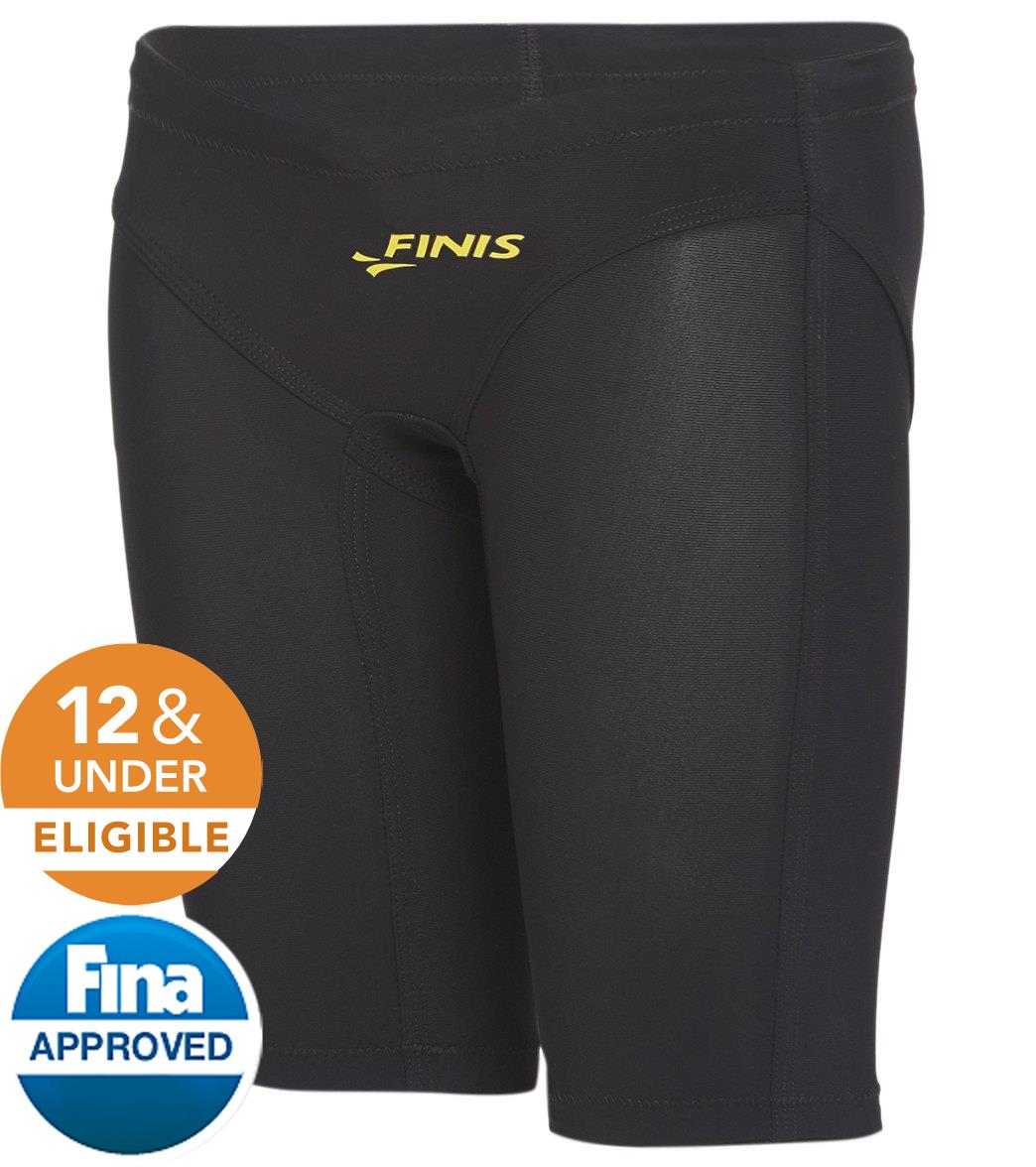 Finis Boys' Fuse Jr. Jammer Tech Suit Swimsuit - Black 10 Elastane/Polyamide - Swimoutlet.com