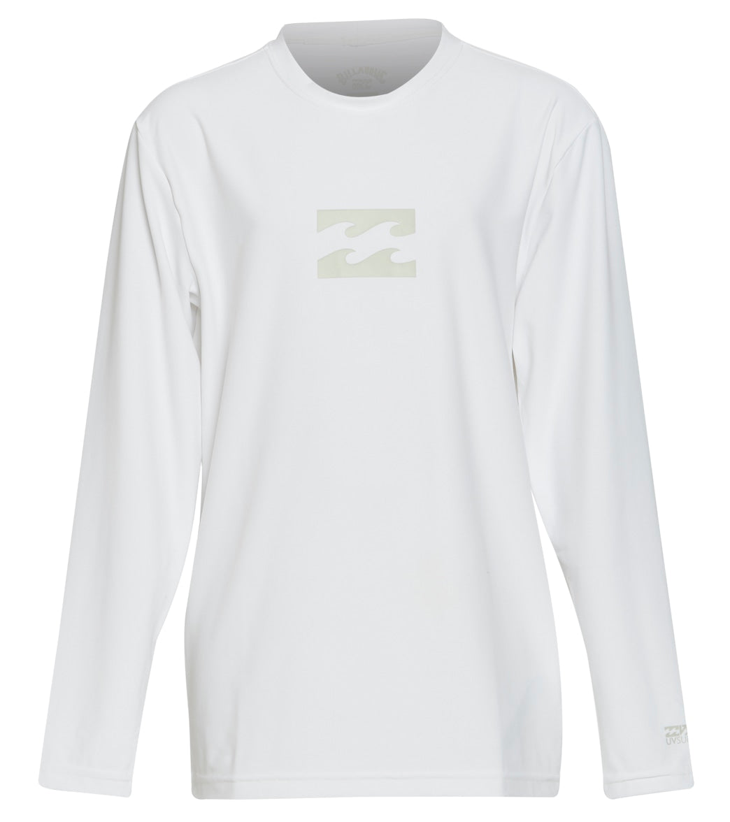 Billabong Boys' All Day Wave Loose Fit Long Sleeve Surf Shirt - White 8 X-Small - Swimoutlet.com