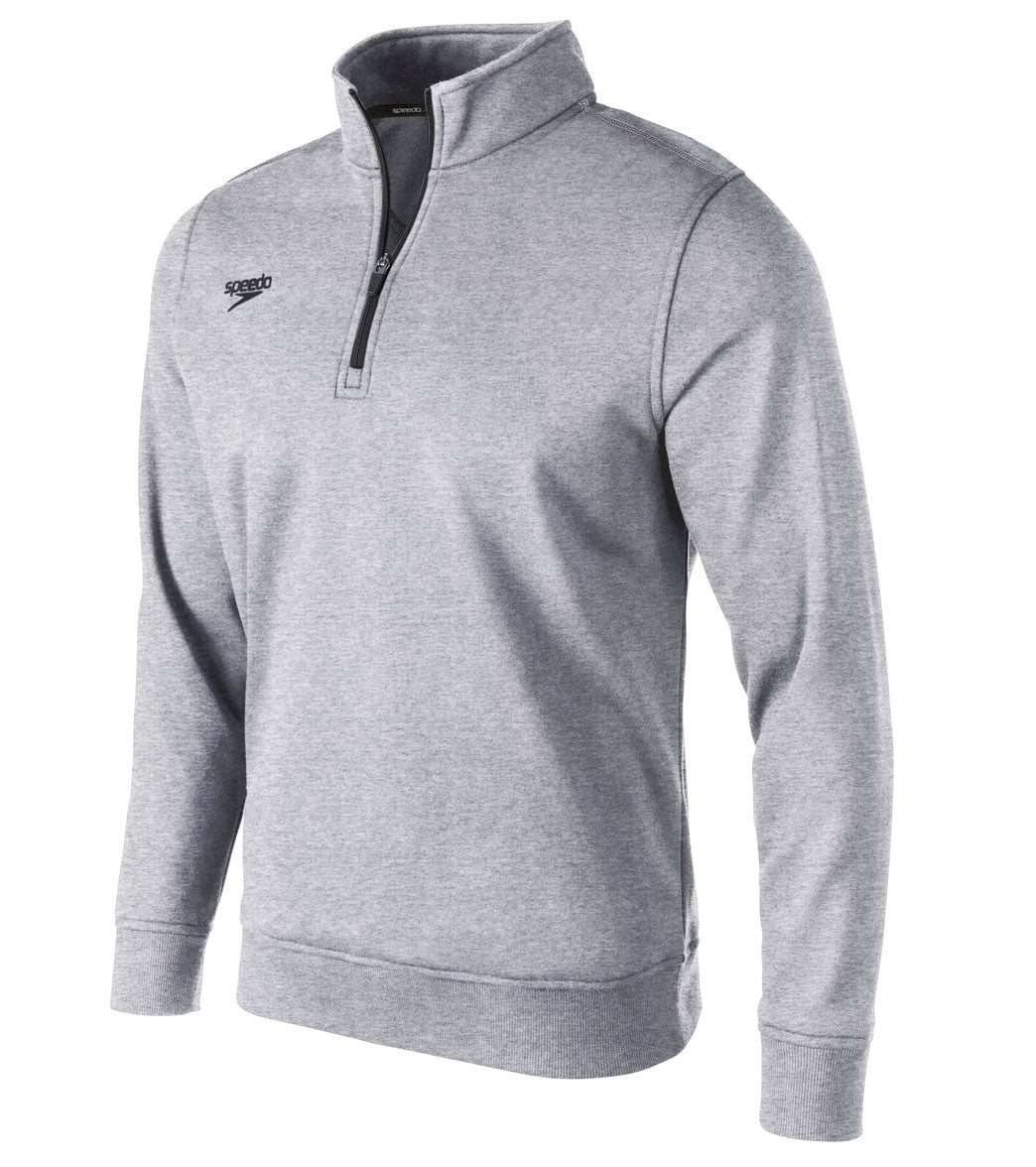 Speedo Men's 1/4 Zip Long Sleeve Sweatshirt - Medium Heather Grey 2Xl Cotton/Polyester - Swimoutlet.com