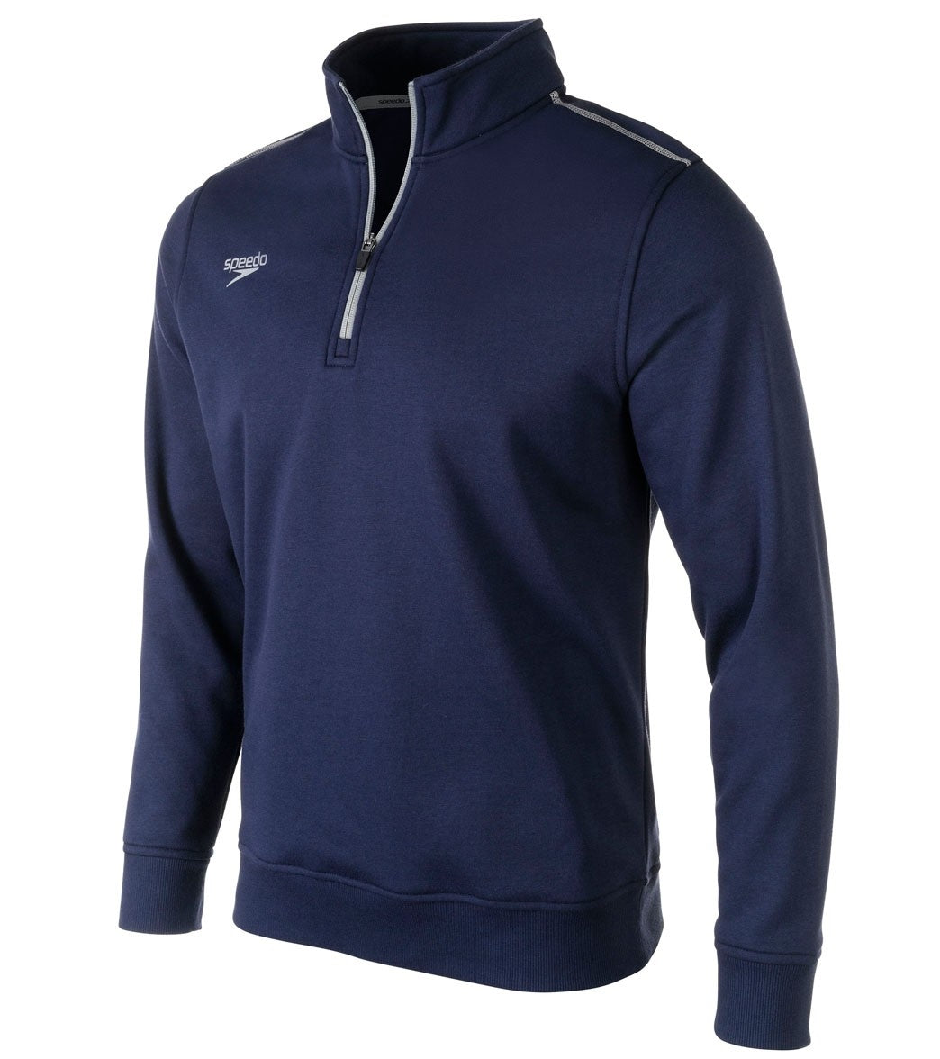 Speedo Men's 1/4 Zip Long Sleeve Sweatshirt - Navy 2Xl Cotton/Polyester - Swimoutlet.com