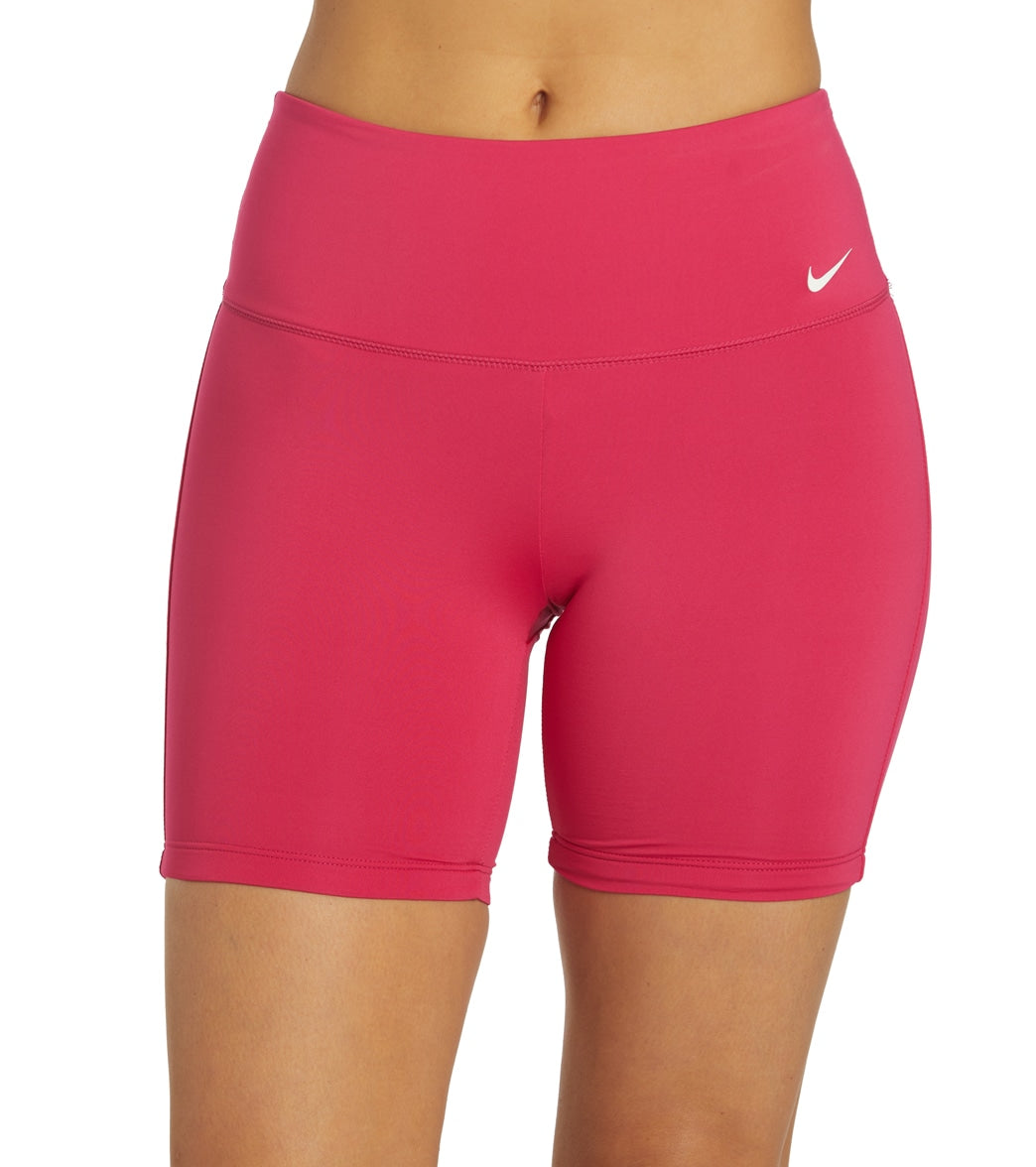Nike Women's 6 Chlorine Resistant Essential Kick Swim Short - Fireberry Medium - Swimoutlet.com
