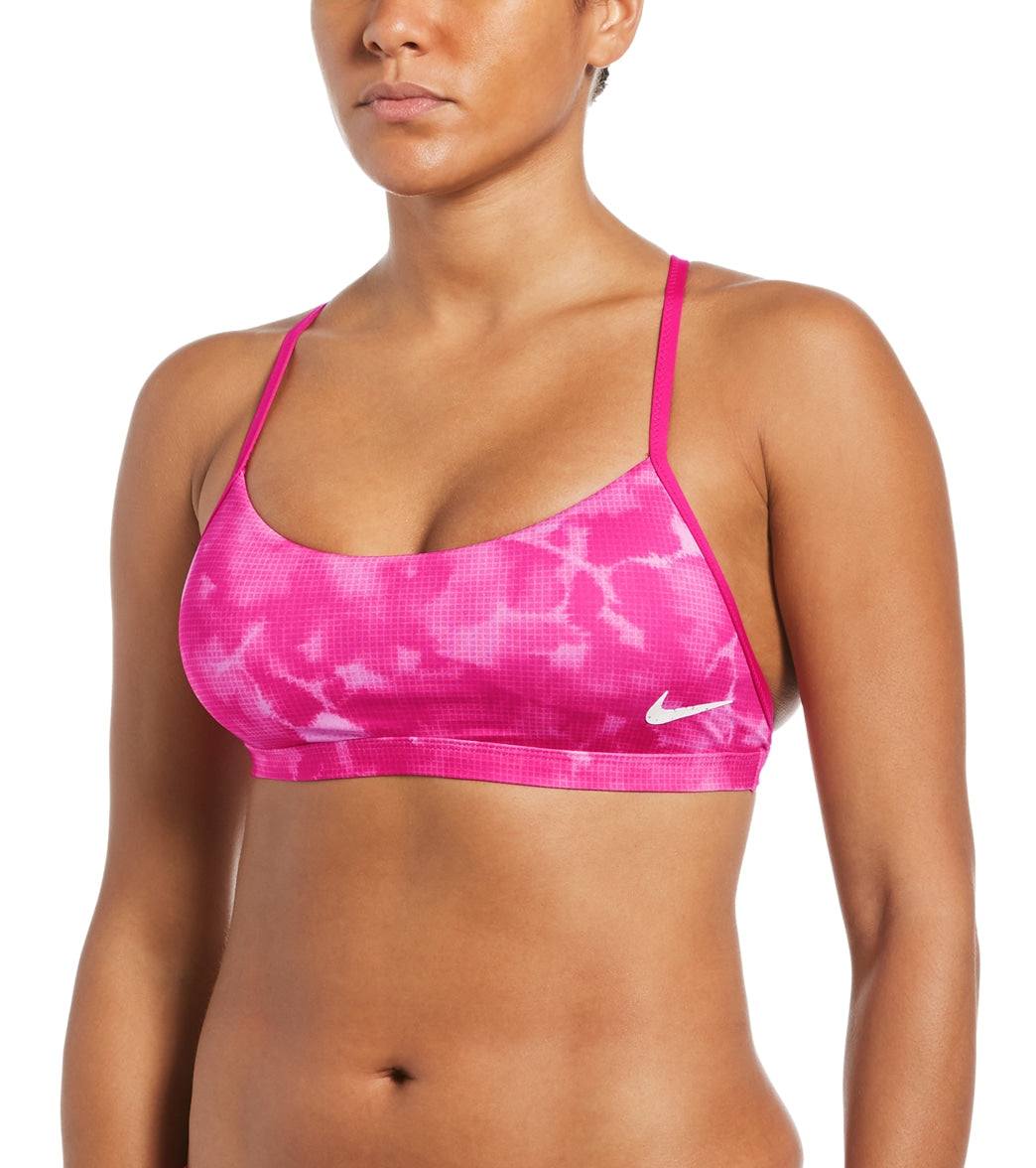 Nike Women's Chlorine Resistant Cloud Dye Strappy Bikini Top - Fireberry Large - Swimoutlet.com