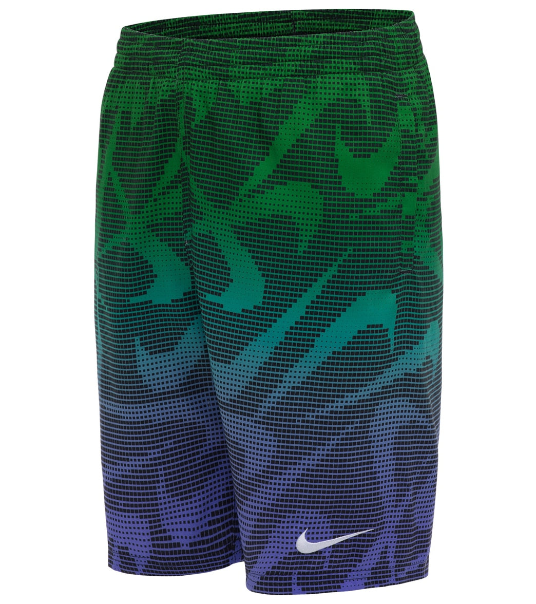 Nike Boys' 17 Pixel Swoosh Breaker Volley Short Big Kid - Stadium Green Small Polyester - Swimoutlet.com