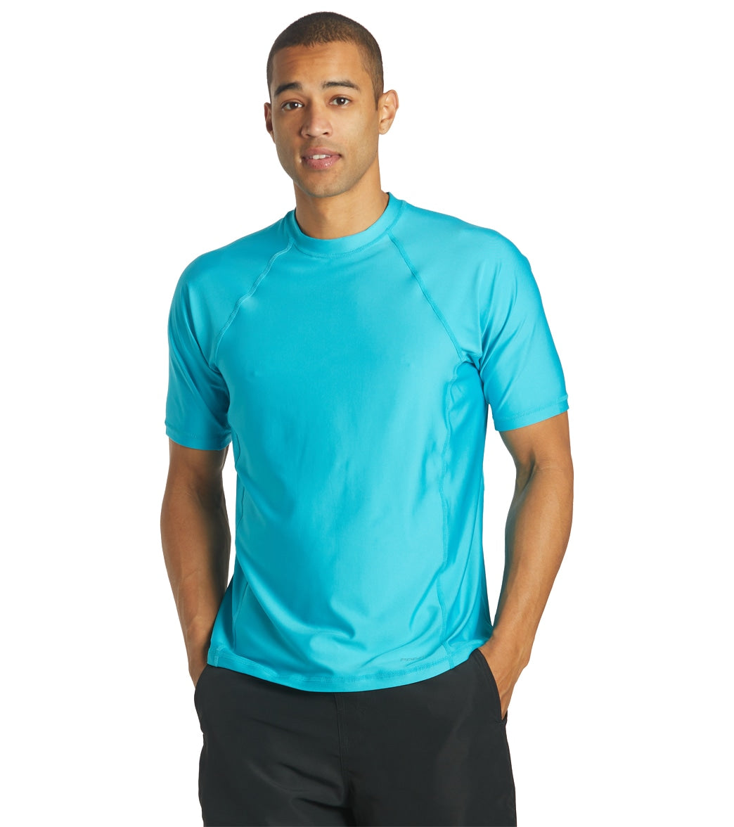 Sporti Men's Short Sleeve Shirt Upf 50+ Comfort Fit Rashguard - Ocean Blue Large - Swimoutlet.com