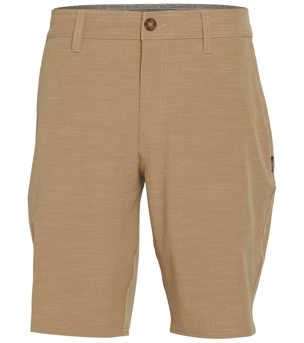 O'neill Men's 20 Locked Slub Hybrid Short - Khaki 28 Cotton/Polyester - Swimoutlet.com