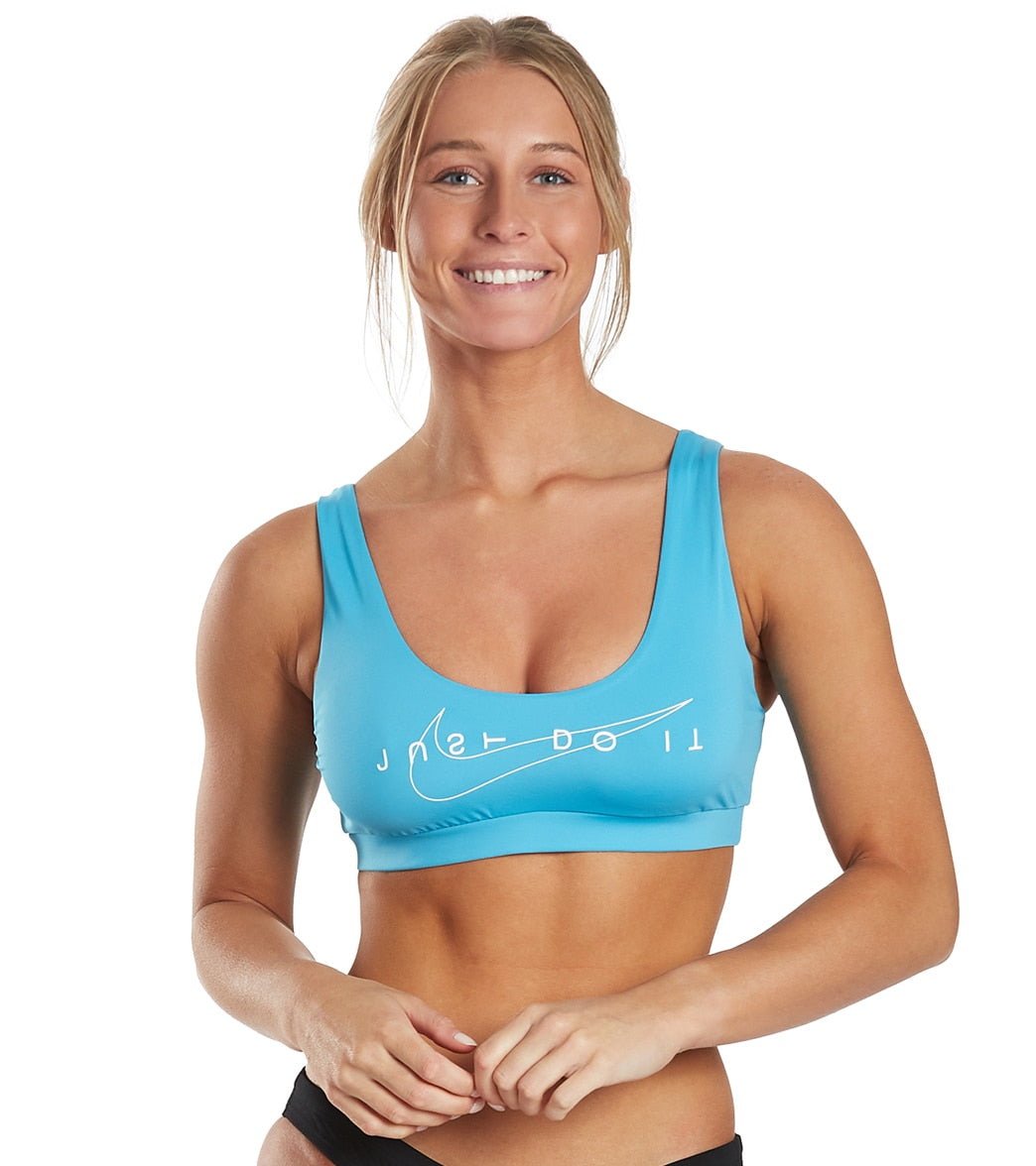 Nike Women's Logo Bikini Top - Chlorine Blue Large - Swimoutlet.com
