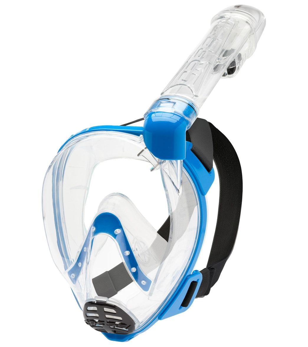 Cressi Baron Full Face Snorkeling Mask - Clear/Blue M/L Size Medium/Large - Swimoutlet.com