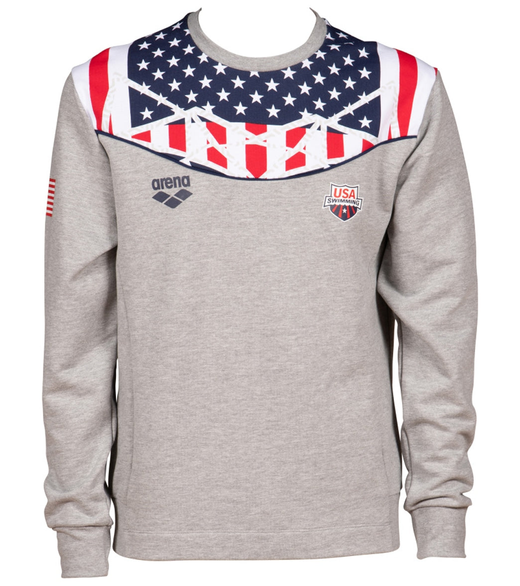 Arena Men's Og Crew Sweater Shirt - Medium Grey Melange 3Xl Cotton - Swimoutlet.com