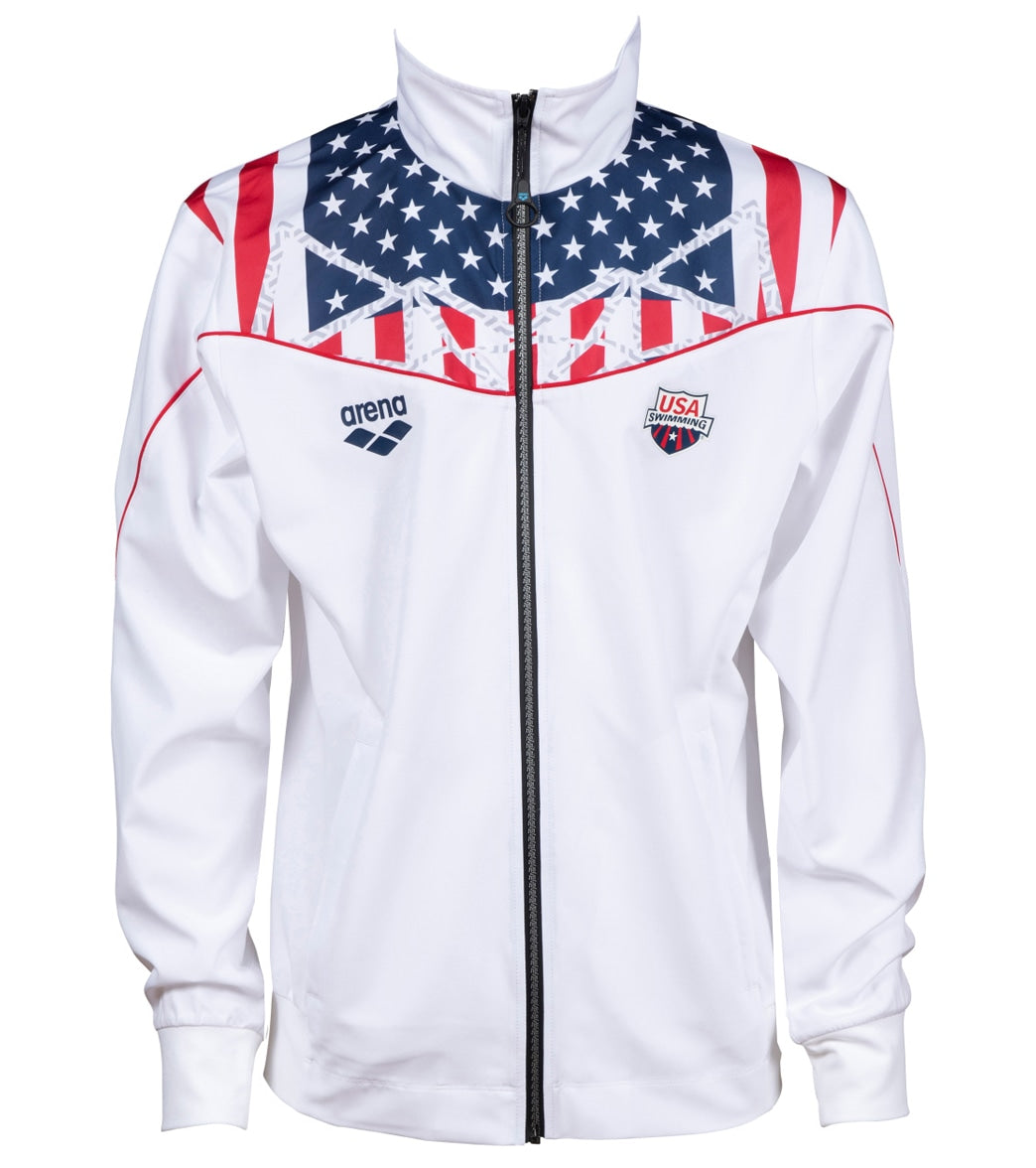 Arena Women's Og Us Warm Up Jacket - White/White 3Xl Polyester - Swimoutlet.com