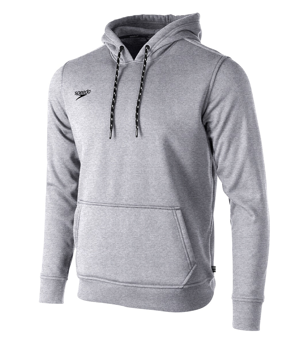 Speedo Men's Long Sleeve Hooded Sweatshirt - Medium Heather Grey 2Xl Cotton/Polyester - Swimoutlet.com