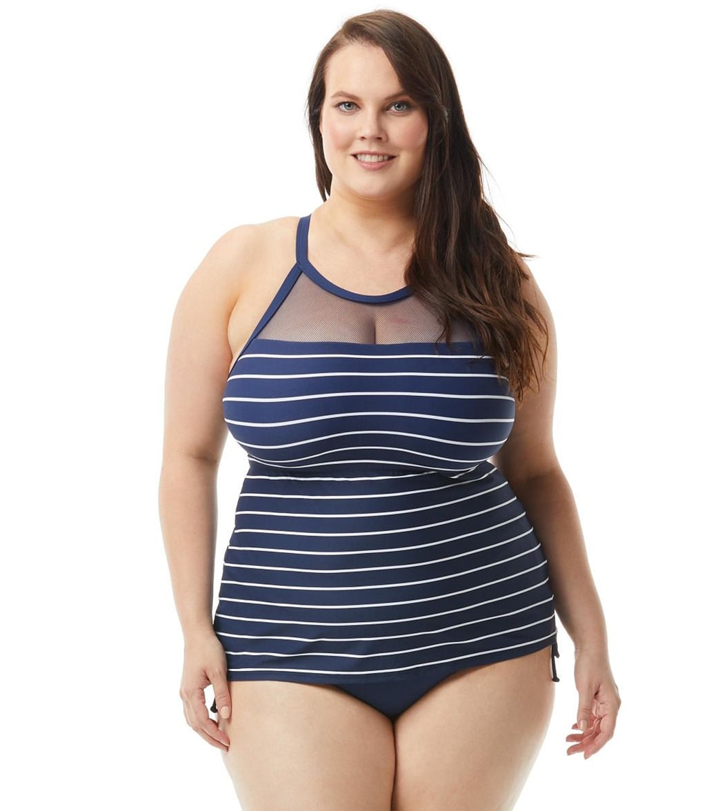 Beach House Plus Size Ready Or Yacht Exhilarate Tankini Top - Admiral 16W - Swimoutlet.com