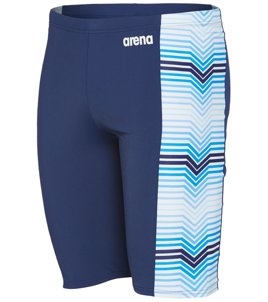 Arena Men's Multicolor Stripes Maxlife Jammer Swimsuit - Navy/Royal/Multi 20 - Swimoutlet.com