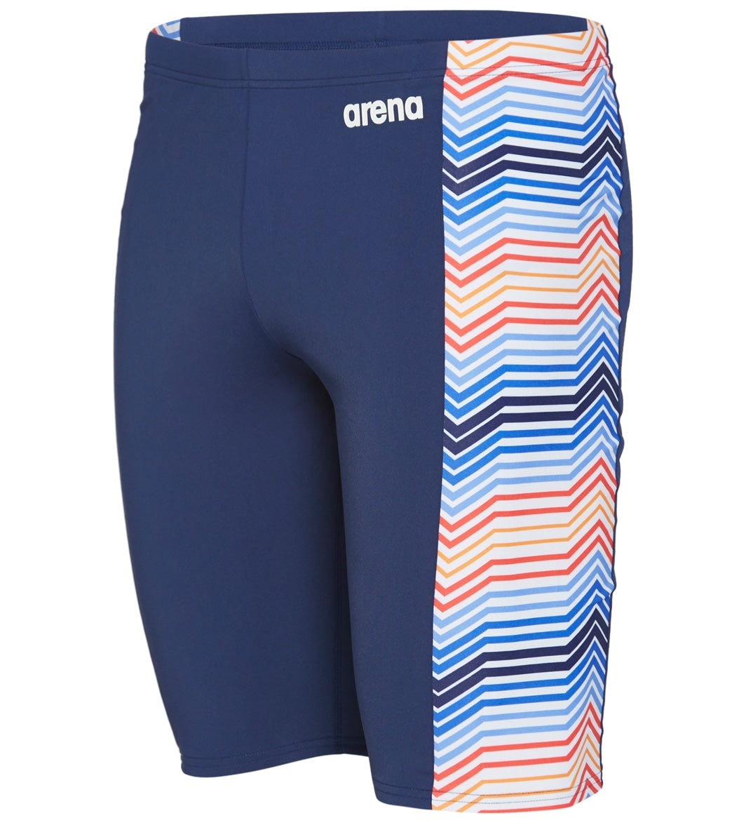 Arena Men's Multicolor Stripes Maxlife Jammer Swimsuit - Navy/Navy/Multi 20 - Swimoutlet.com