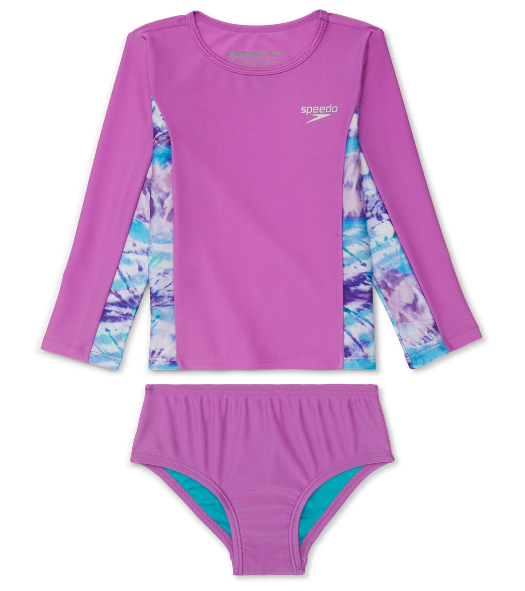 Speedo Girls' Long Sleevetwo Piece Rashguard Set Baby - Byzantium 18M - Swimoutlet.com