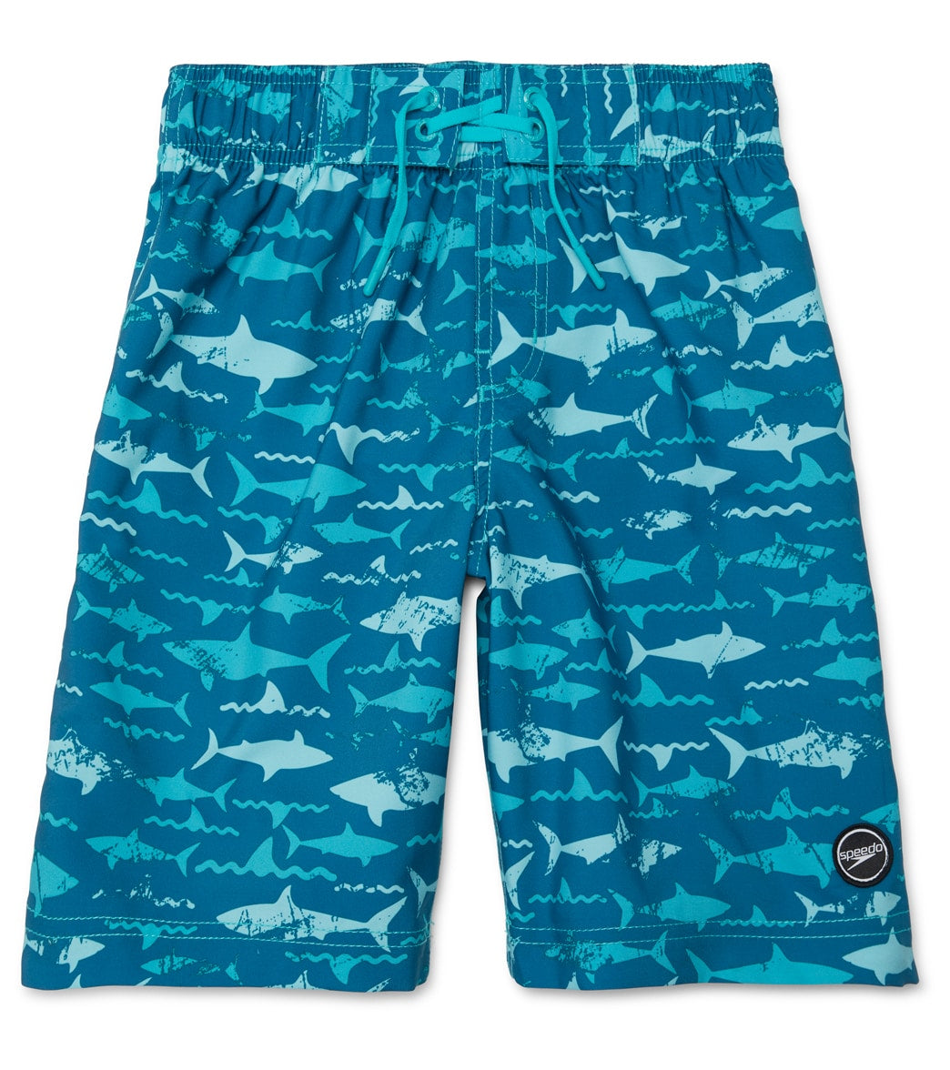 Speedo Boys' Printed 17 Boardshorts Big Kid - Ocean Depths 2Xs Size X-Small Polyester - Swimoutlet.com