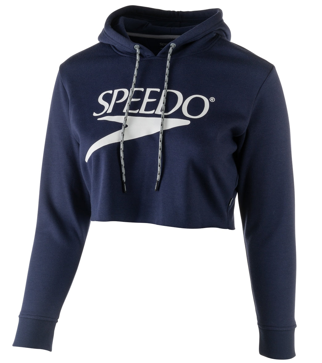 Speedo Women's Vintage Cropped Hoodie - Navy 2Xl - Swimoutlet.com