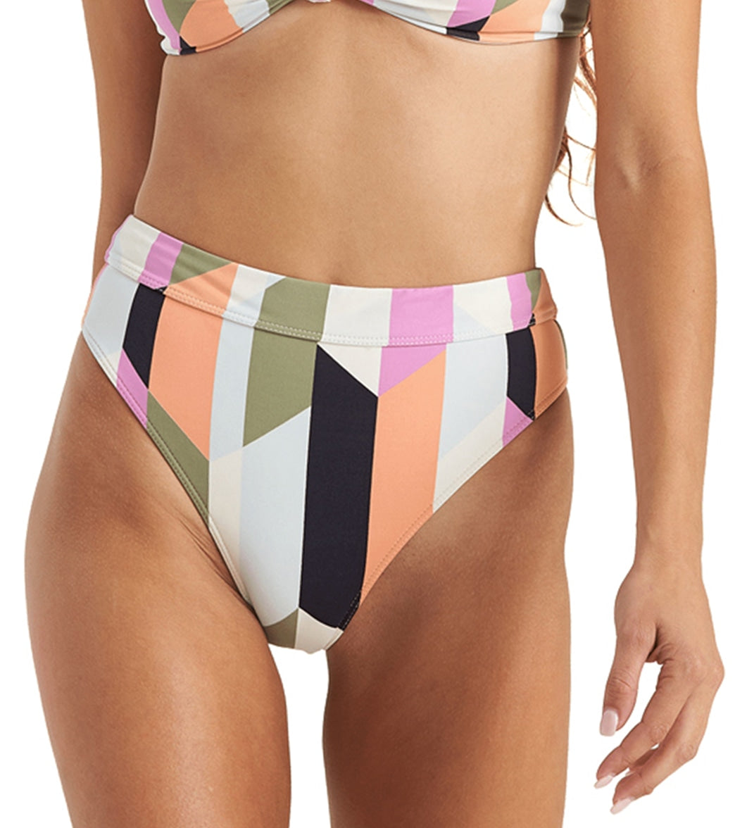 Billabong Women's Slow Roller High Rise Bikini Bottom - Multi Large Elastane/Polyamide - Swimoutlet.com