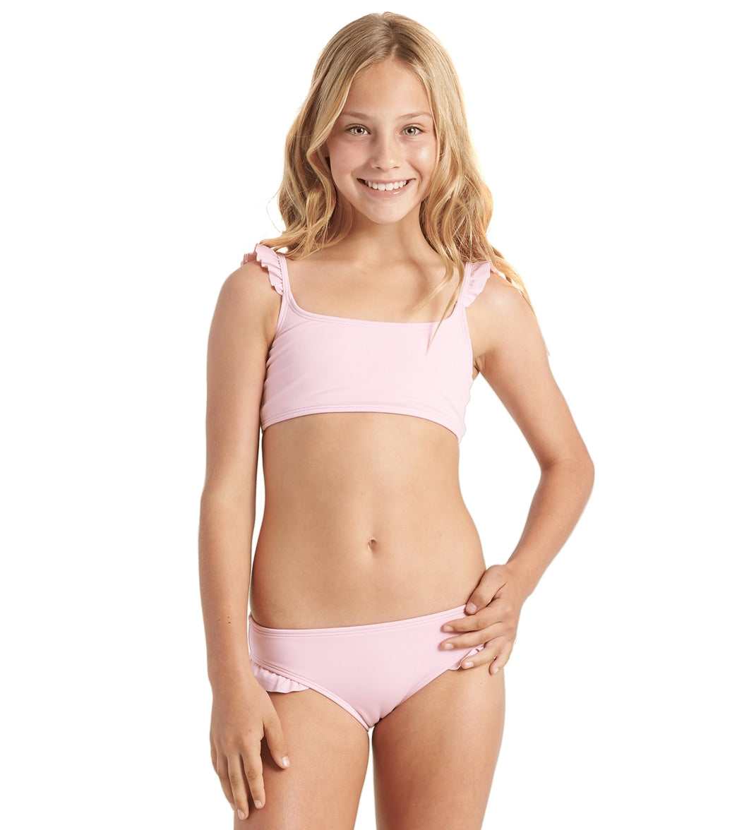 Billabong Girls' Warm Days Ruffle Triangle Bikini Set - Rose Dawn 6 - Swimoutlet.com