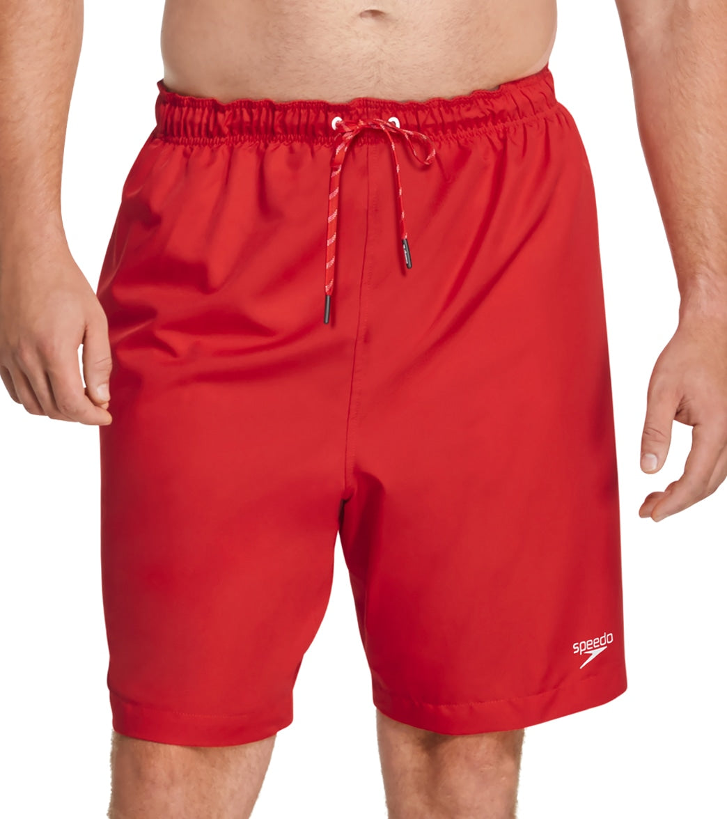 Speedo Active Men's 22 Solid Big & Tall Volley Short - High Risk Red 4X Polyester - Swimoutlet.com