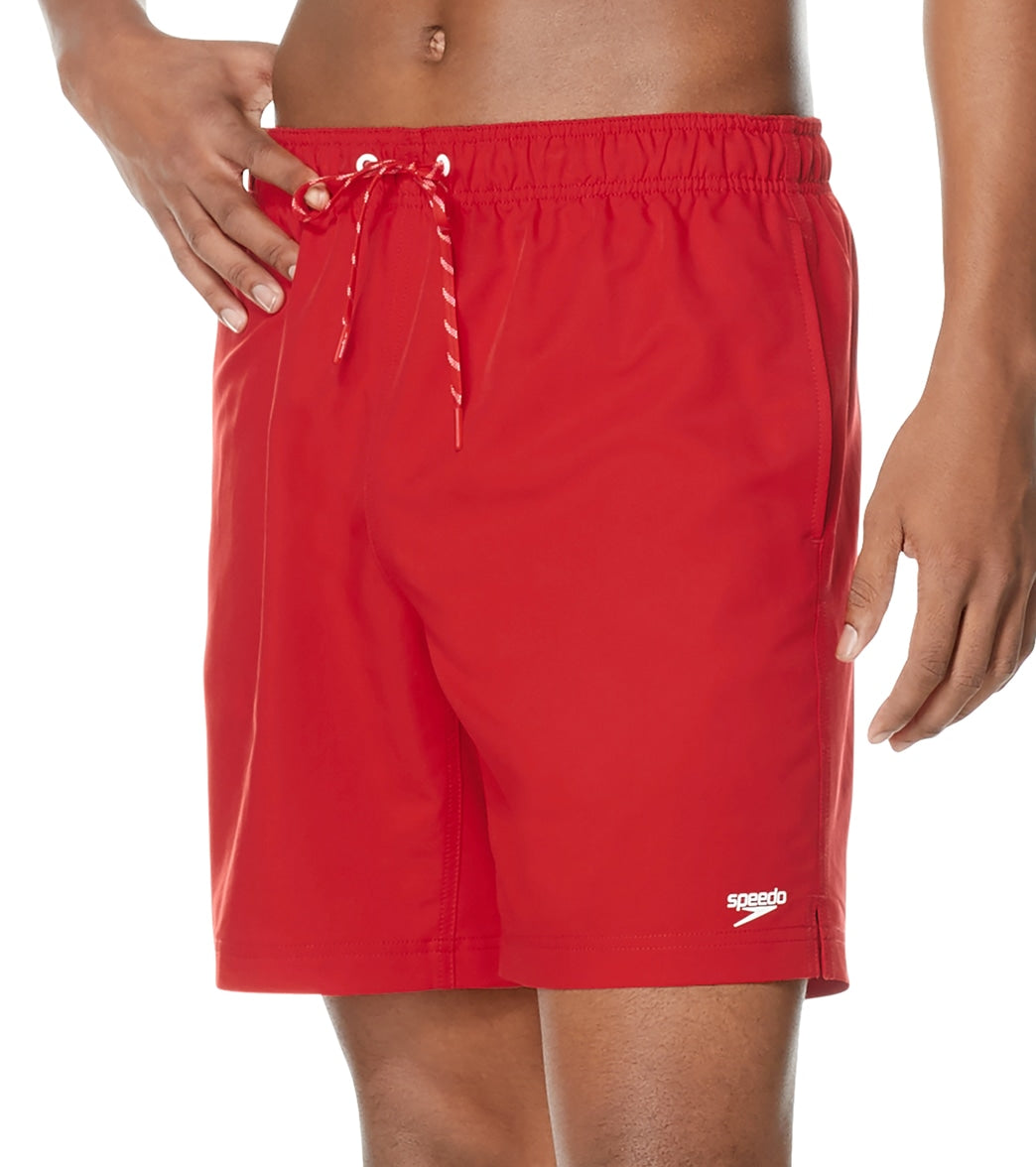 Speedo Active Men's 18 Solid Redondo Edge Volley Short - High Risk Red 2Xl Polyester - Swimoutlet.com