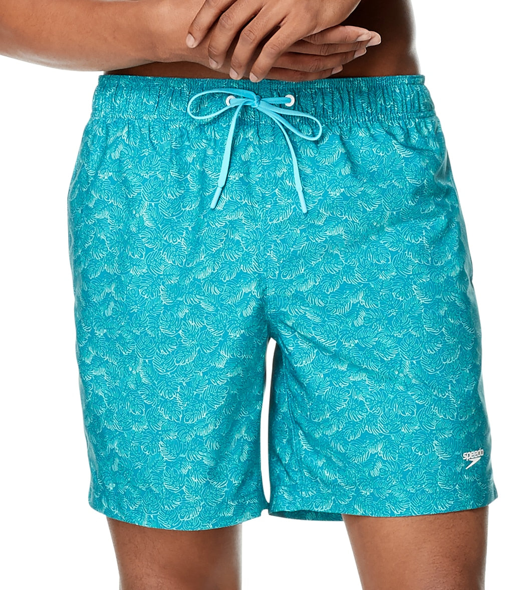 Speedo Active Men's 18 Printed Redondo Edge Volley Short - Ocean Depths Small Size Small Polyester - Swimoutlet.com