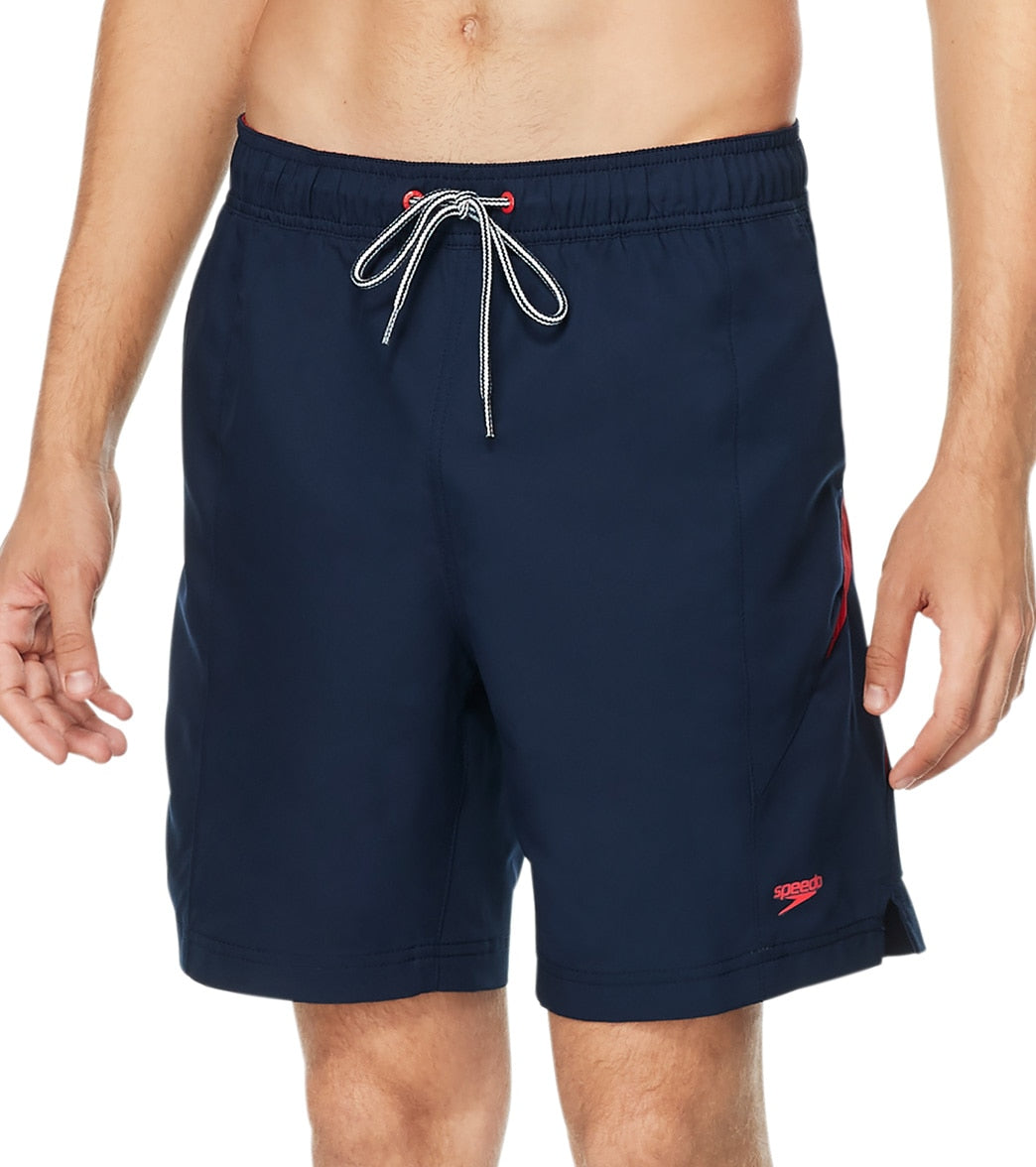 Speedo Active Men's 18 Redondo Edge Volley Short - High Risk Red Small Size Small Polyester - Swimoutlet.com