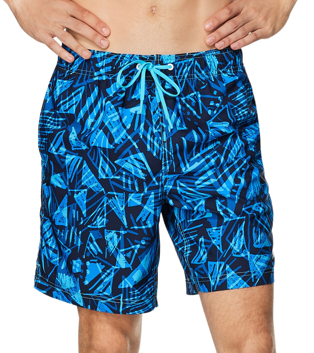 Speedo Active Men's 18 Printed Redondo Edge Volley Short - Peacoat Small Size Small Polyester - Swimoutlet.com