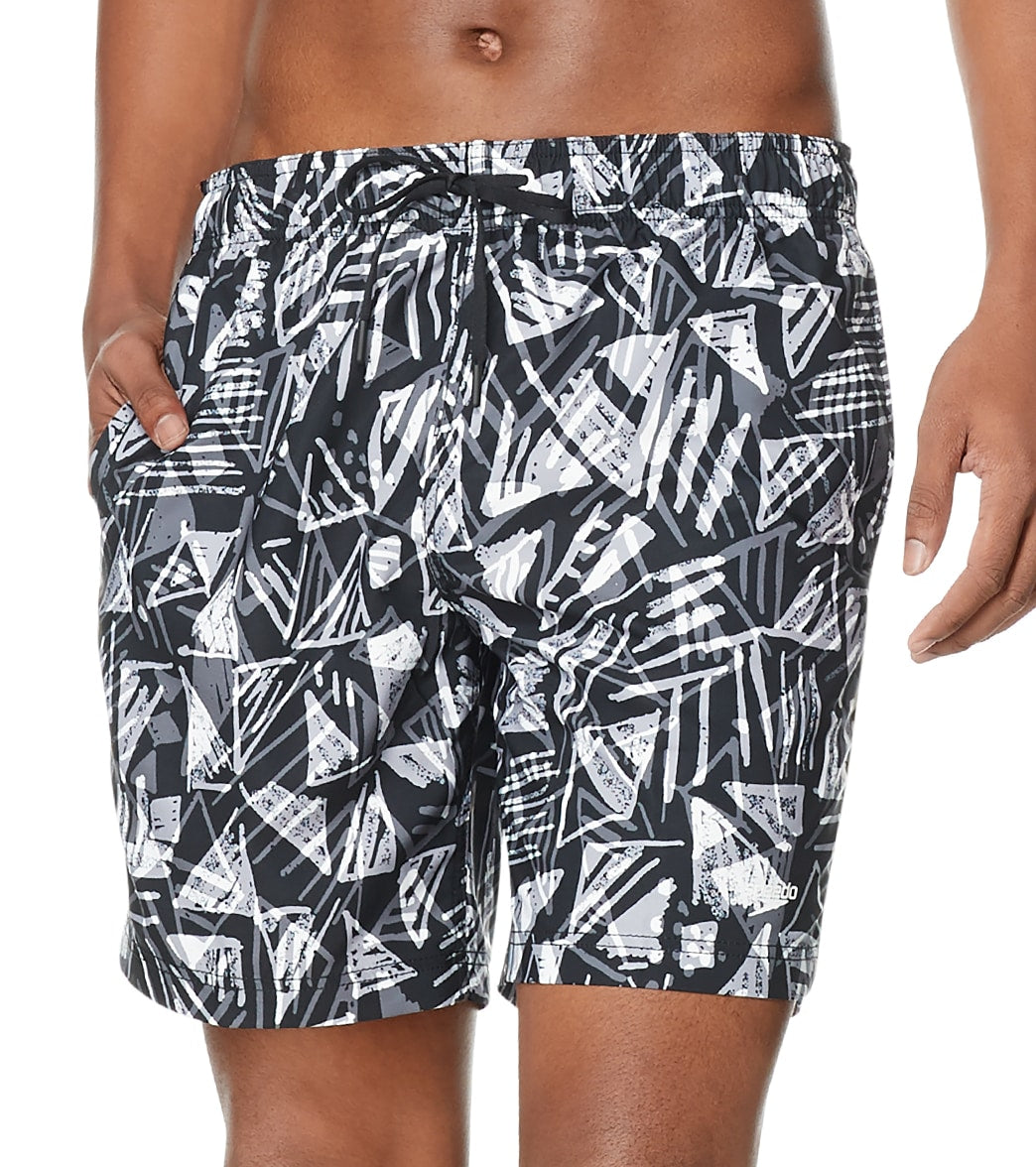 Speedo Active Men's 18 Printed Redondo Edge Volley Short - Anthracite Small Size Small Polyester - Swimoutlet.com