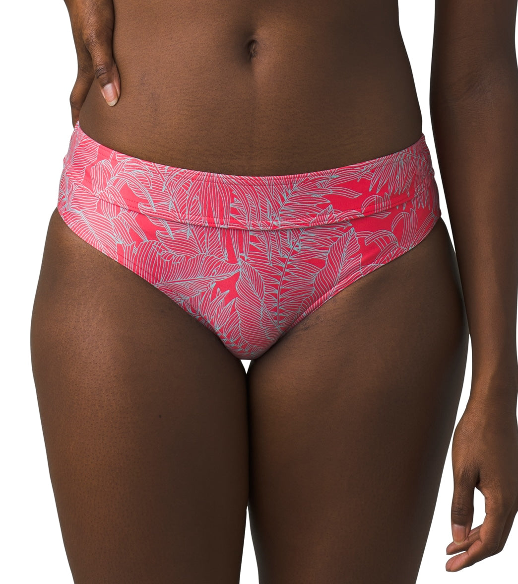 Prana Ramba Bikini Bottom - Papaya Fronds Large Nylon/Spandex - Swimoutlet.com