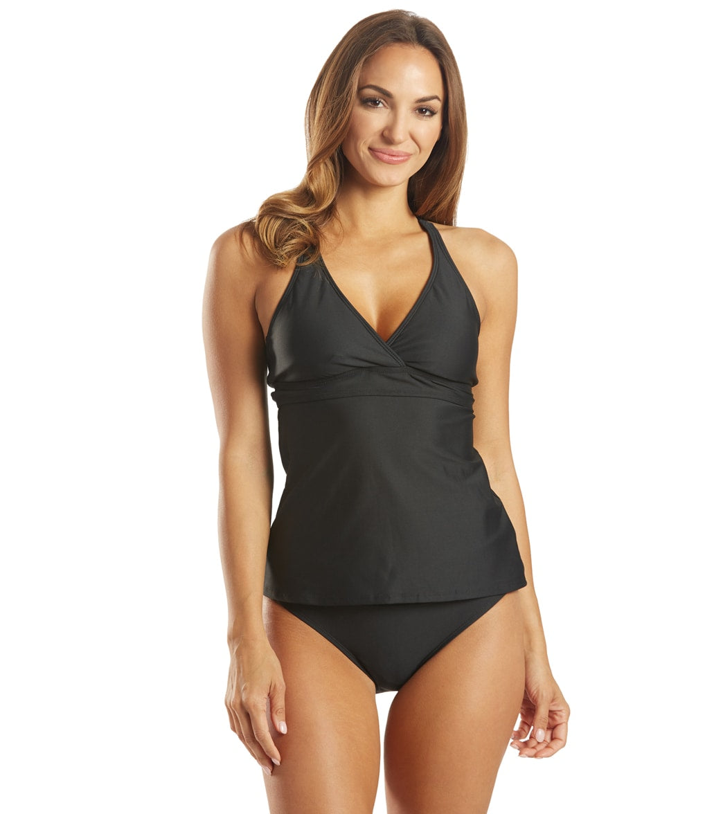 Next Women's Good Karma Sport Tankini Top - Black 32D - Swimoutlet.com