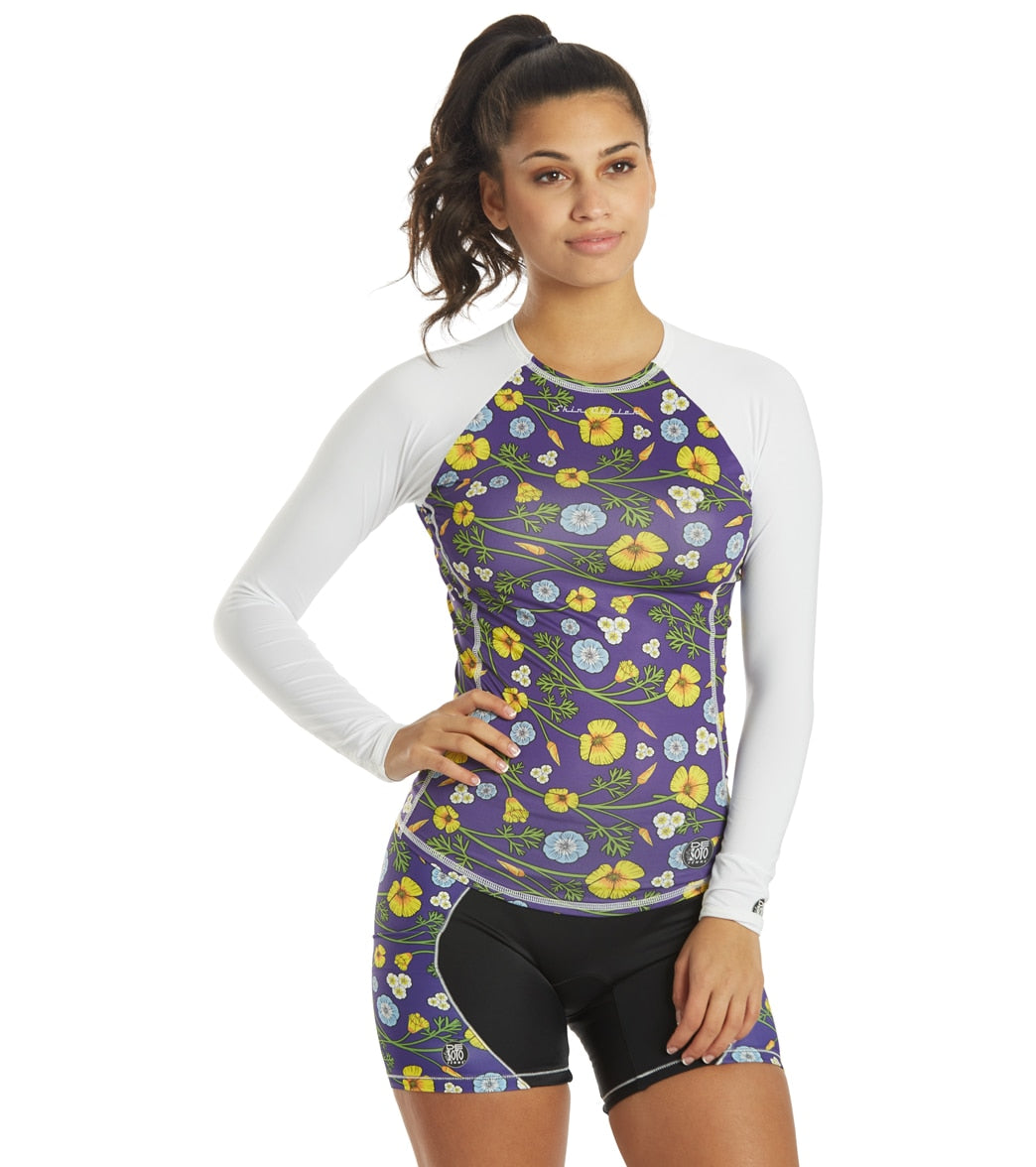 Desoto Women's Skin Cooler Long Sleeve Top - Wildflower Medium Polyester/Elastane - Swimoutlet.com