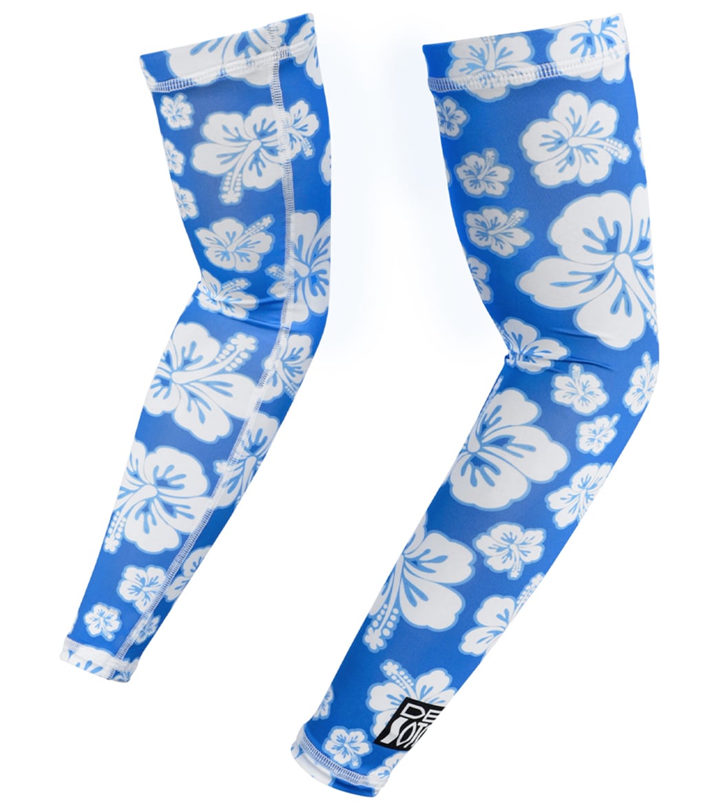 Desoto Skin Cooler 90 Arm Coolers - Blue Hibiscus Medium Polyester/Elastane - Swimoutlet.com