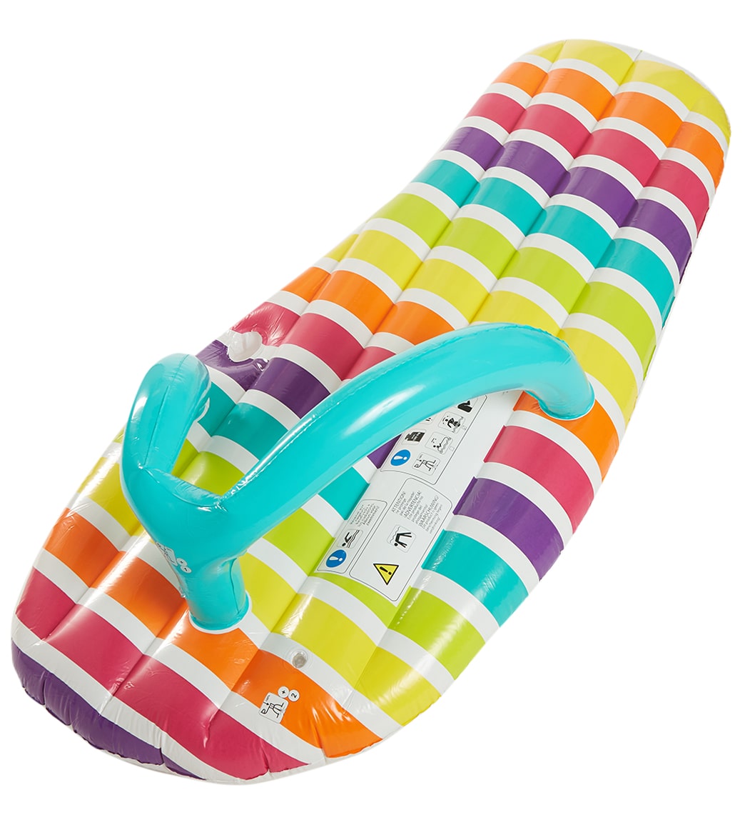 Clubswim Rainbow Flip Flop Inflatable Pool Float Lounger 60 Multi Color - Swimoutlet.com