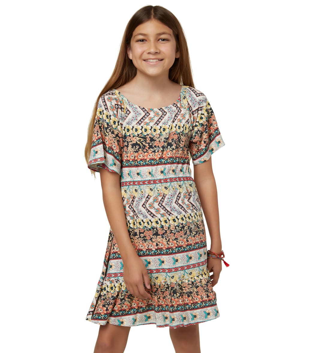 O'neill Girls' Betsie Cap Sleeve Dress - Mul Medium 9/10 - Swimoutlet.com