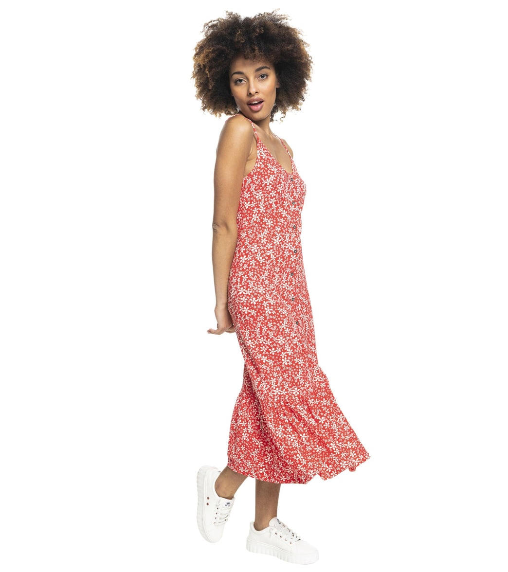 Roxy Women's Seaside State Ditsy Midi Dress - Poppy Red Betty Large - Swimoutlet.com